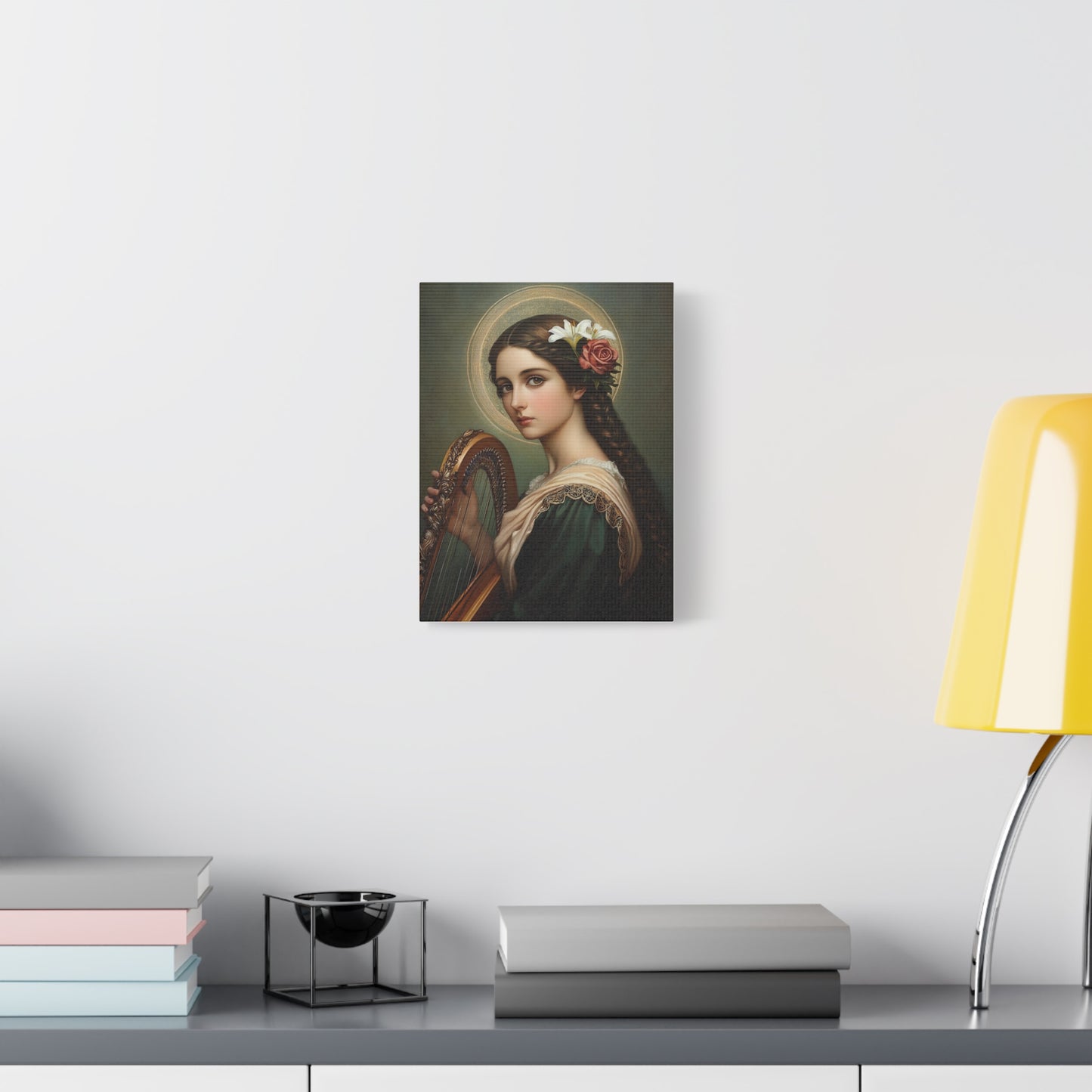 St. Cecilia Catholic Canvas Wall Art, Christian Decor