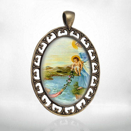 Our Lady of Betharram Catholic Medal  Virgin Mary Pendant