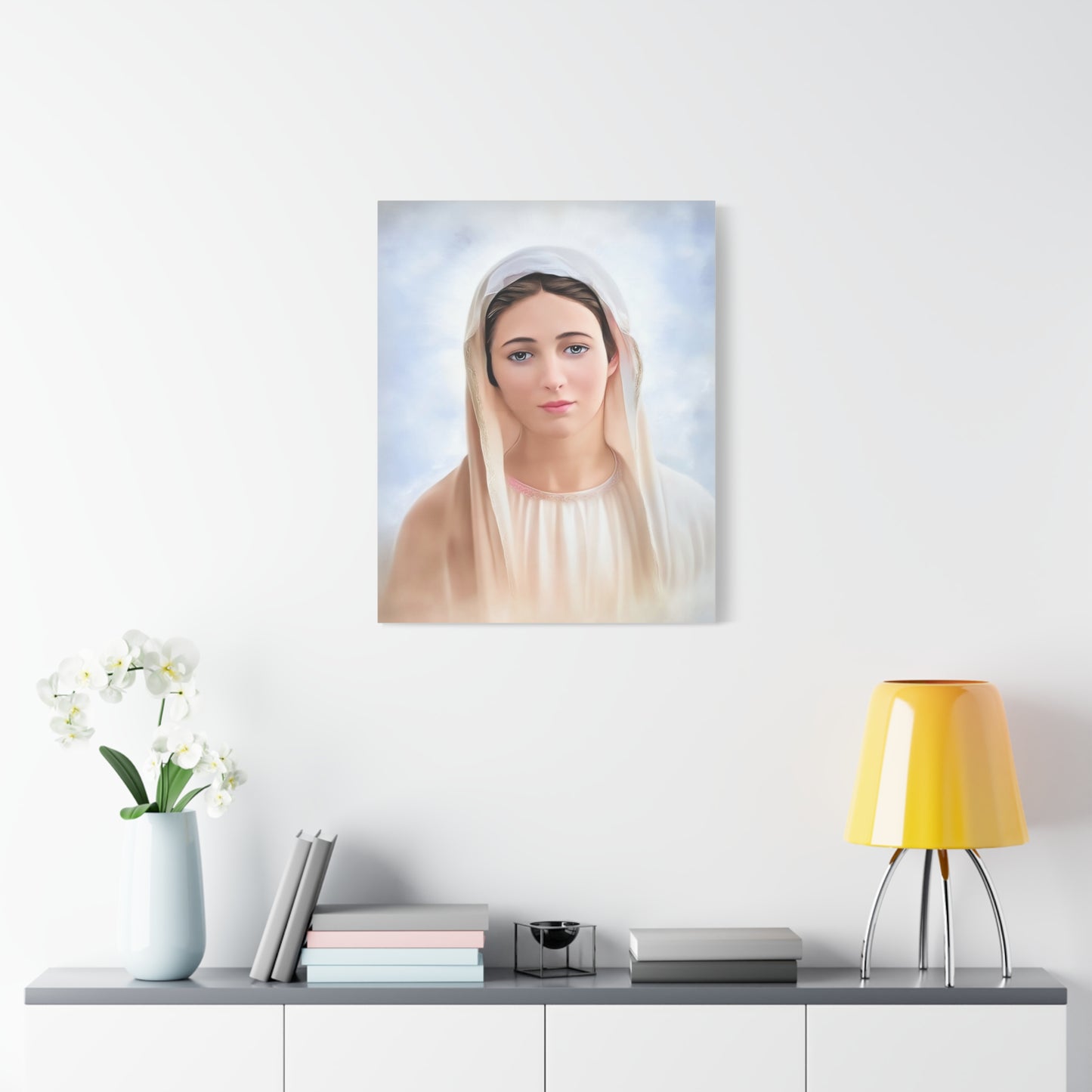 Our Lady Mary Medjugorje Catholic Canvas Wall Art, Christian Decor