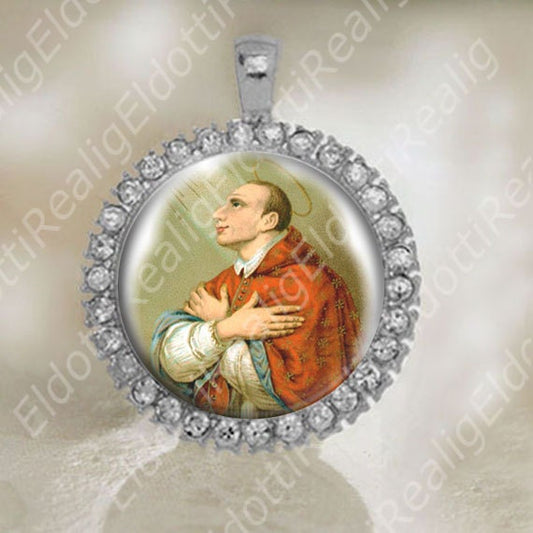 St Charles Borromeo Medal Christian Catholic Silver Tone Jewelry NEW