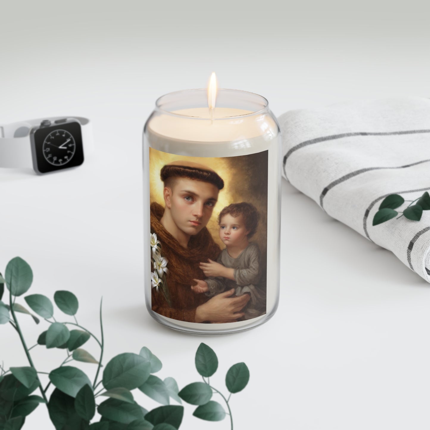 St. Anthony with Jesus Catholic Serenity Scented Candle, 13.75oz | Relaxation Gift, Home Decor, Calm Atmosphere, Religious Decor