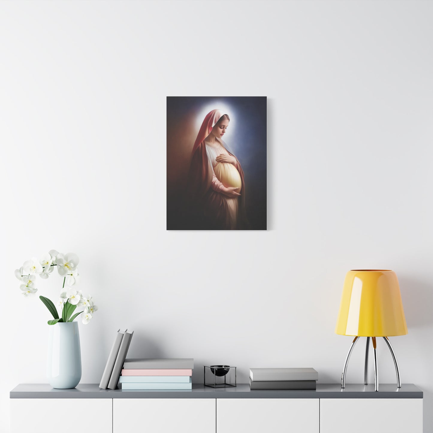 Ready To Hang - Pregnant Mother Mary Catholic Canvas Wall Art, Christian Decor