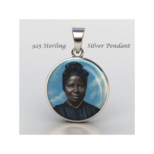 Saint Josephine Bakhita Catholic sterling silver 925 Christian Medal Patron image 0