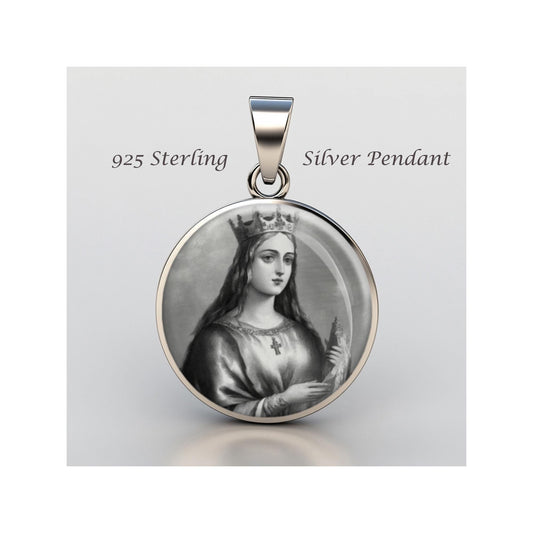 Saint Matilda Religious Devotional sterling silver 925 Christian Medal Patron Pendant