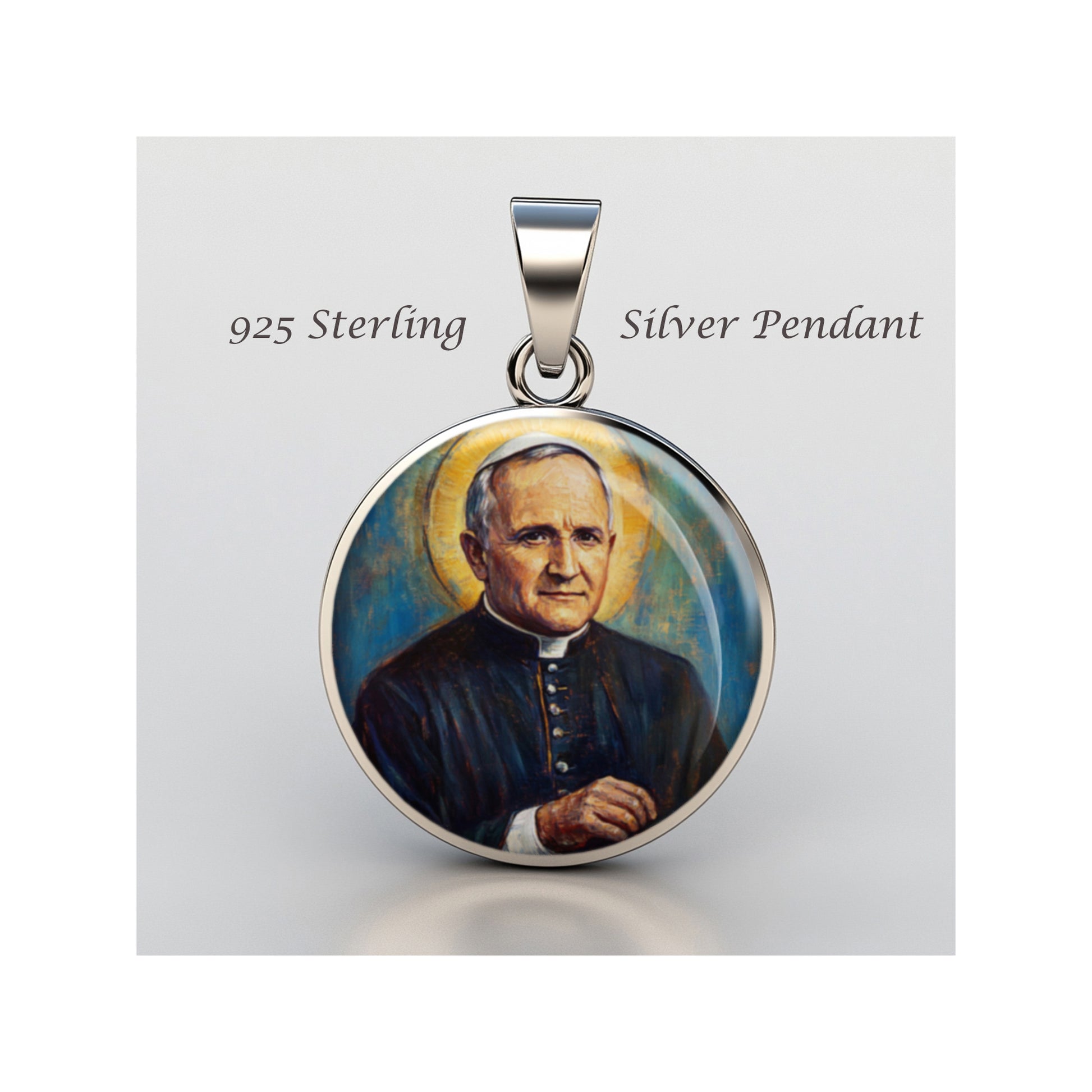 Saint Arnold Janssen Catholic sterling silver 925 Christian Medal Patron Pendant image 0