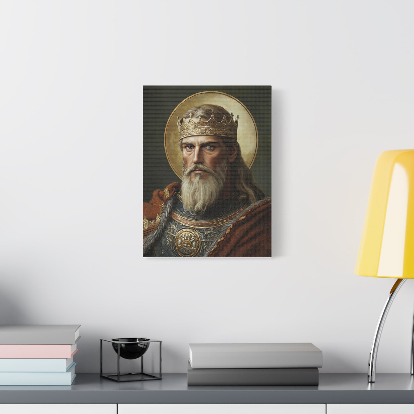Ready to Hang - St. Olaf of Norway Catholic Canvas Wall Art, Christian Decor