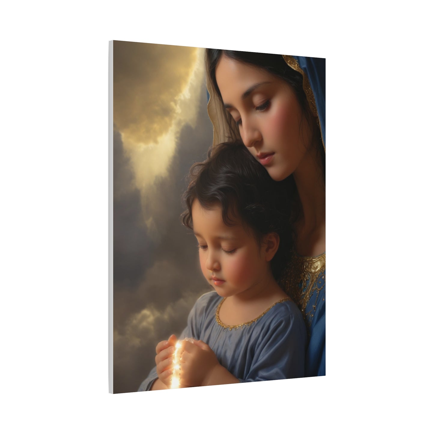 Mary and Baby Jesus Catholic Canvas Wall Art, Christian Decor
