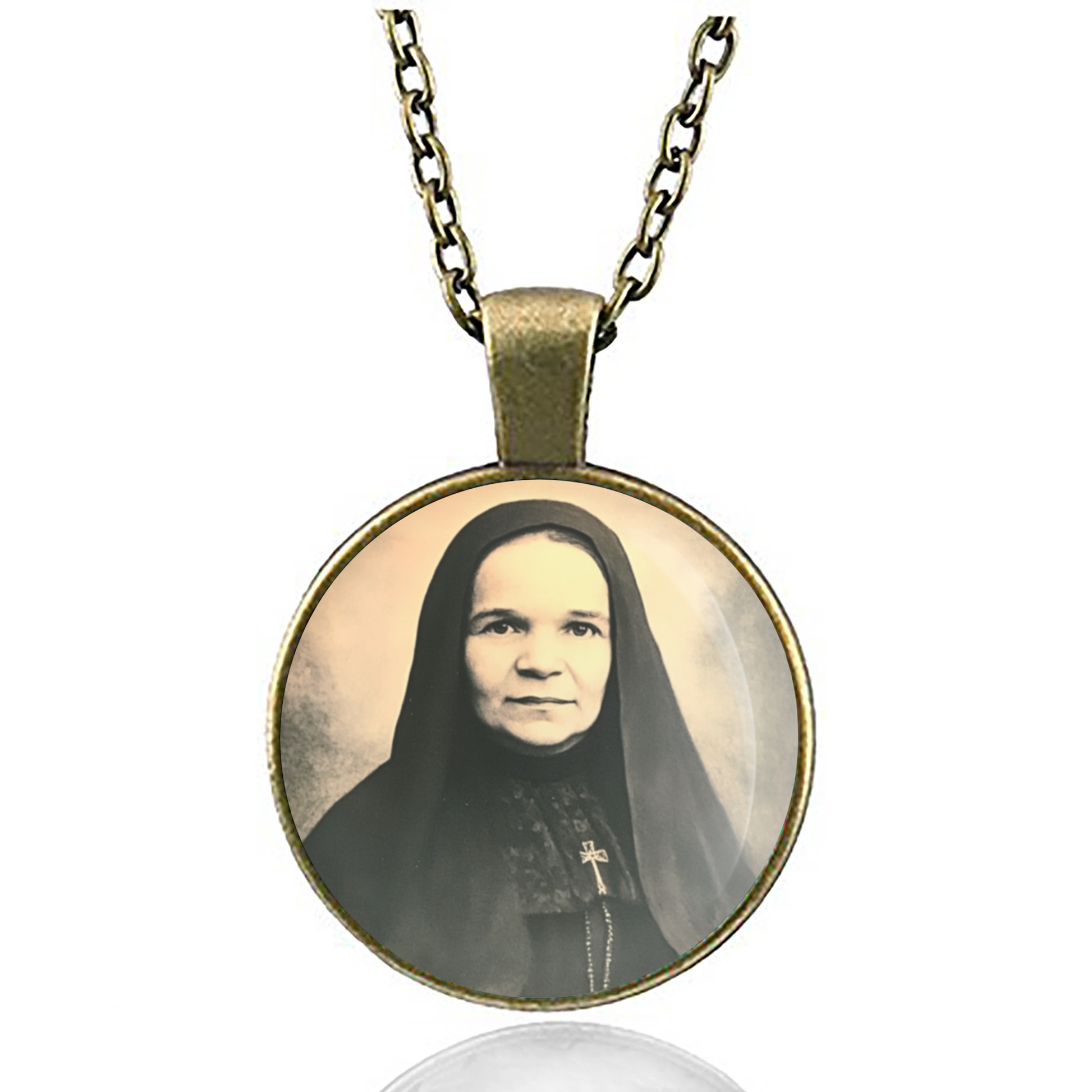 St. Mother Francis Cabrini Necklace Catholic Saint Pendant Medal image 4