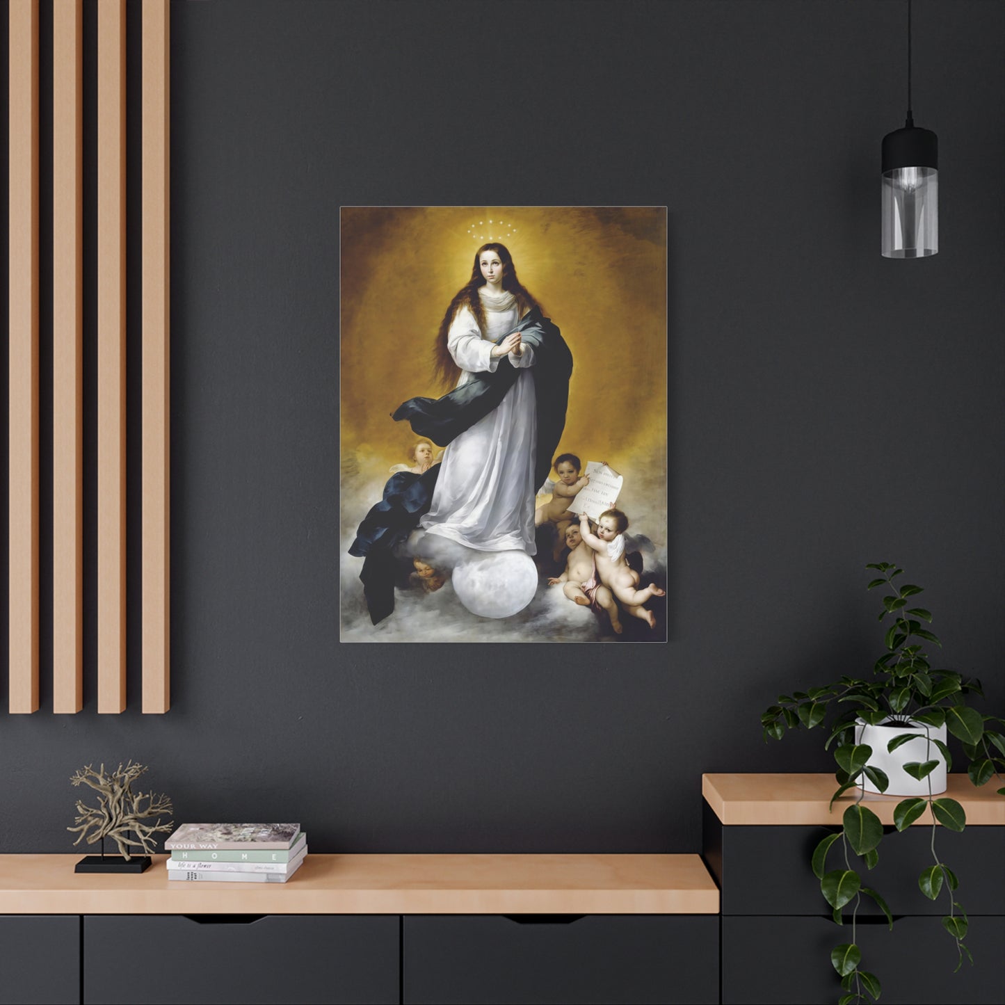 Ready To Hang - Mother Mary Immaculate Conception Catholic Canvas Wall Art, Christian Decor Ships from USA