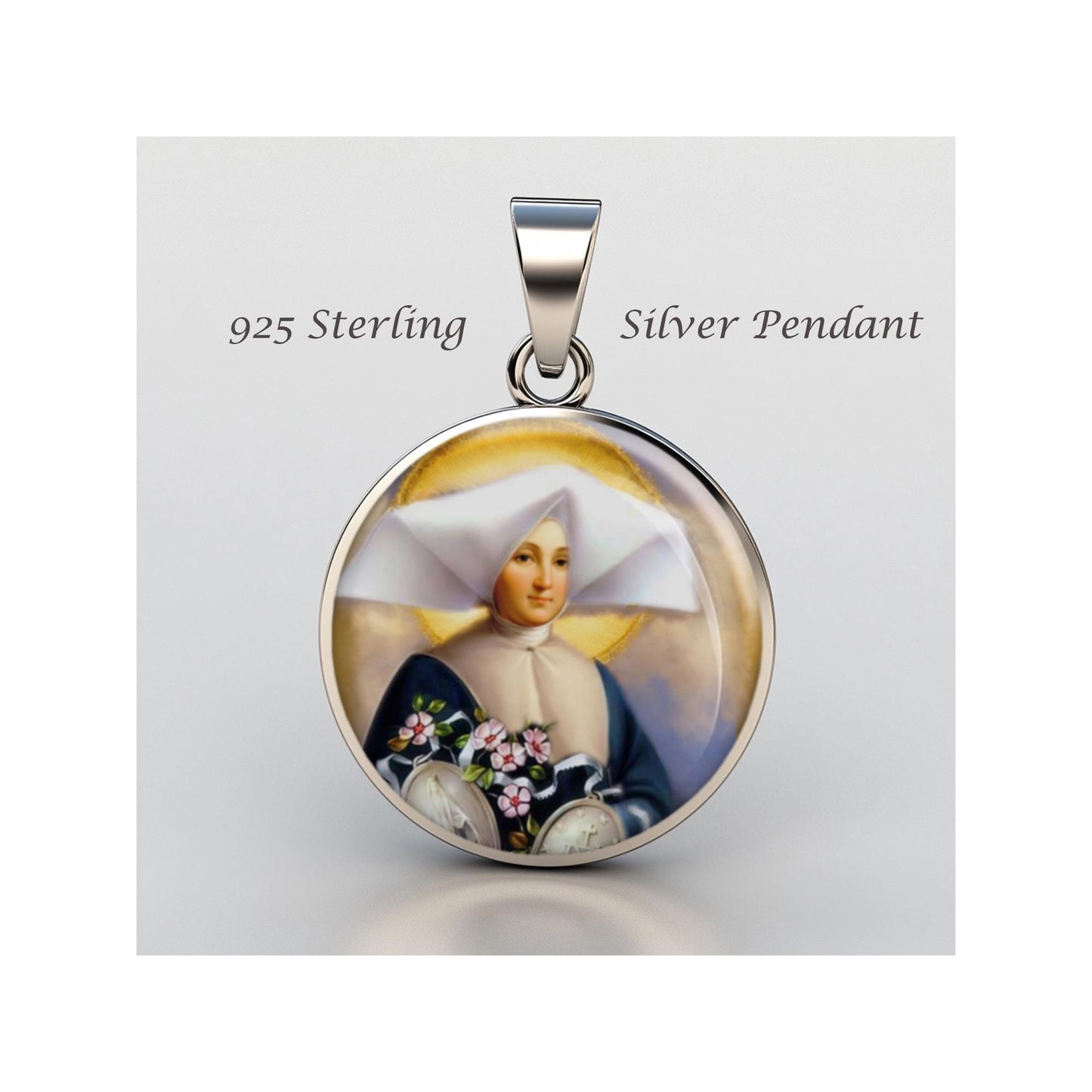 Saint Catherine Laboure Religious Devotional sterling silver 925 Christian Medal Patron