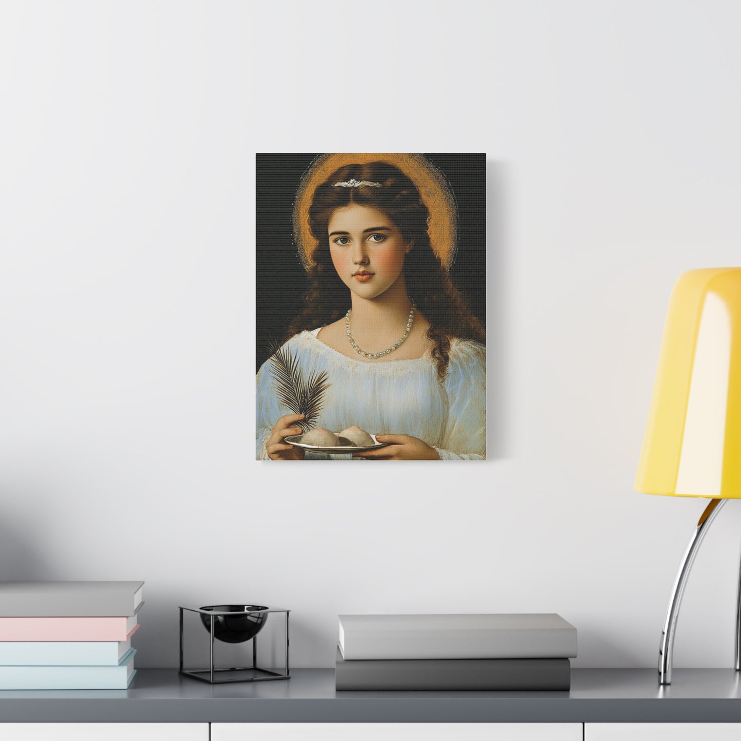 Agatha of Sicily stCanvas Wall Art, Christian Decor