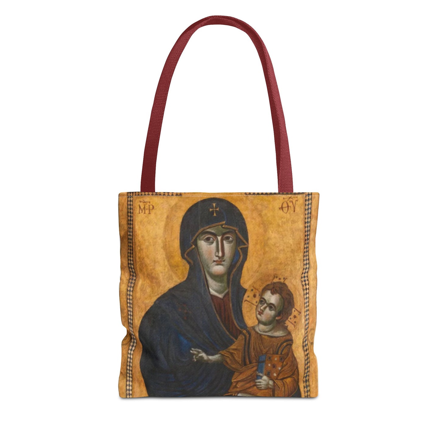 Salus Populi Romani Floral Tote Bag | Catholic Eco-Friendly Shopper | Gift for Spirituality Lovers