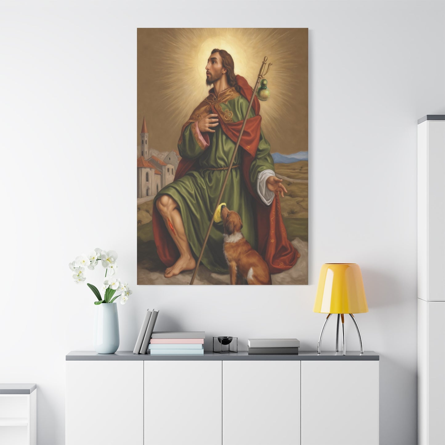 Ready To Hang - St. Roch Rocco Catholic Canvas Wall Art, Christian Decor