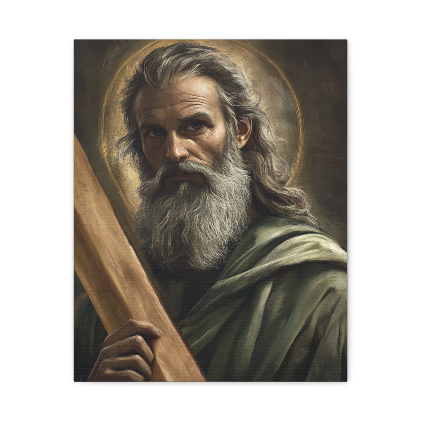 Ships from USA - St Andrew the Apostle Catholic Canvas Wall Art, Christian Decor