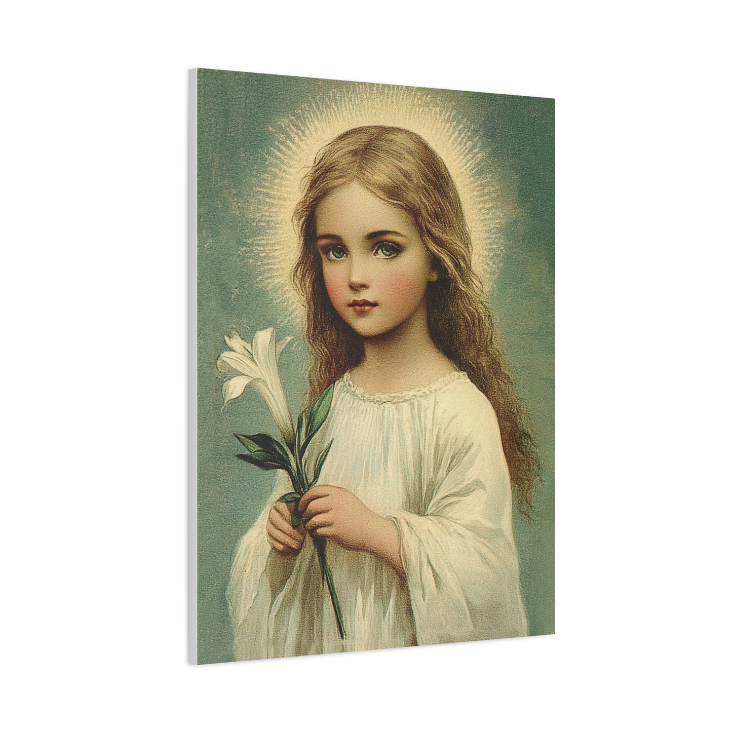 Child Mary Catholic Canvas Wall Art, Christian Decor
