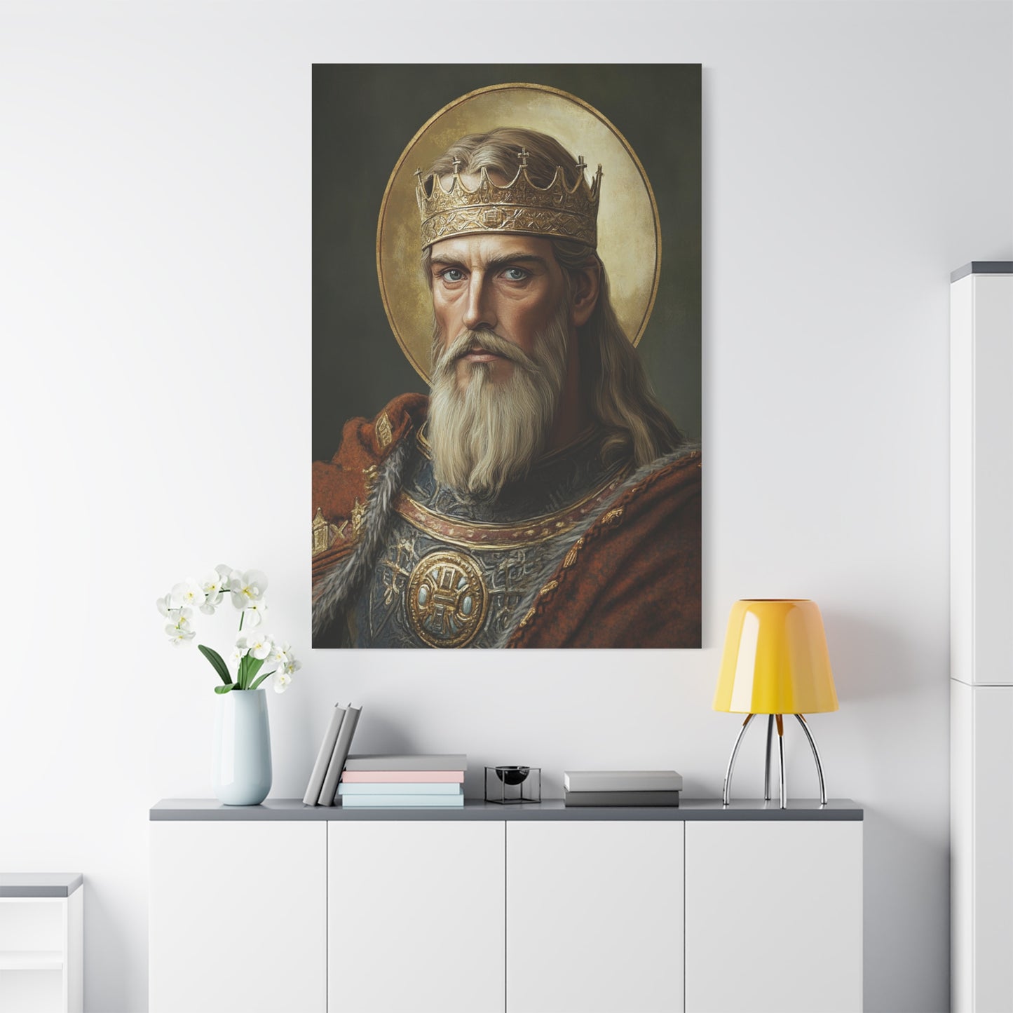 Ready to Hang - St. Olaf of Norway Catholic Canvas Wall Art, Christian Decor