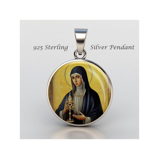 Saint Juliana Of Cornillon Religious Devotional sterling silver 925 Christian Medal Patron