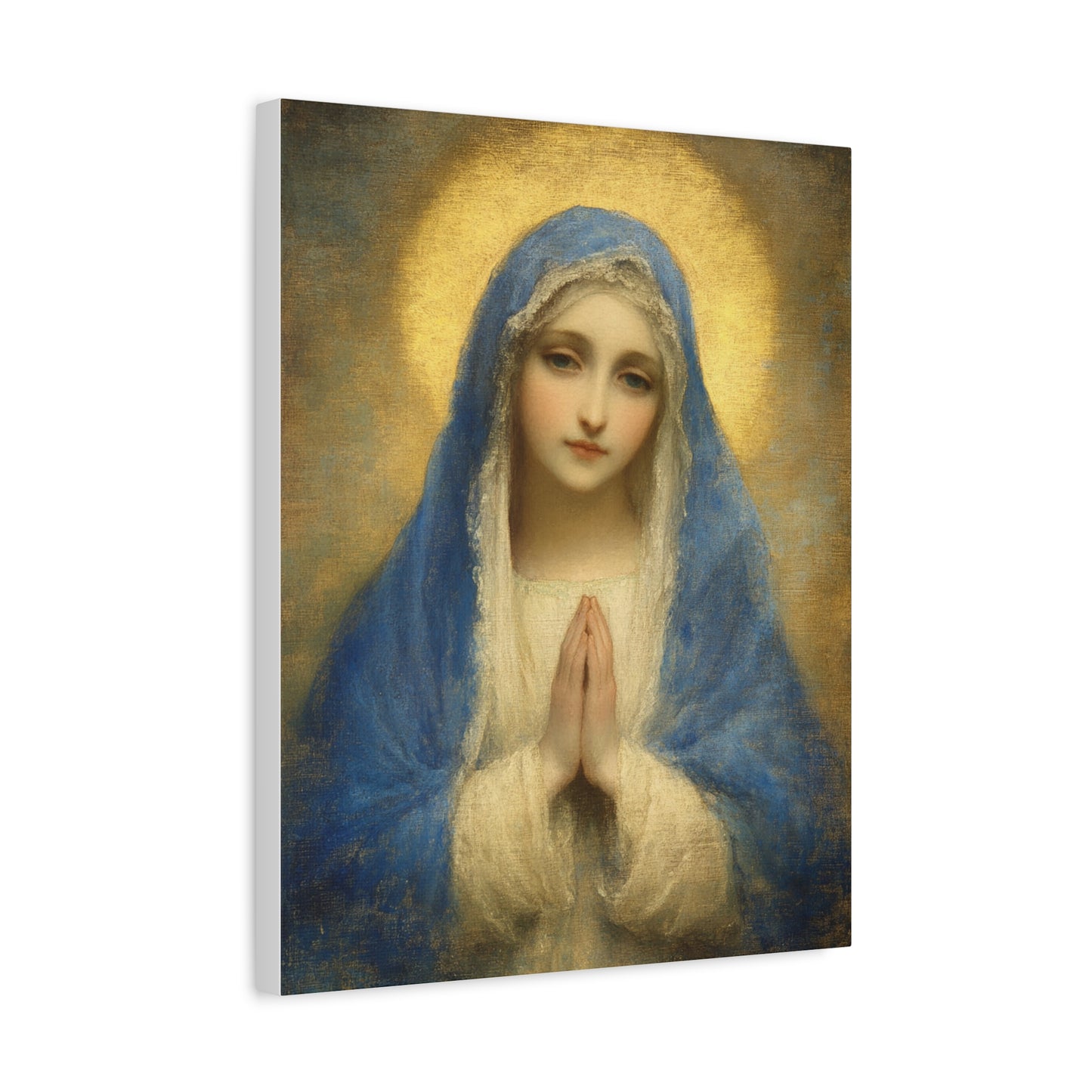 Mother Mary Blue Veil Catholic Canvas Wall Art, Christian Decor