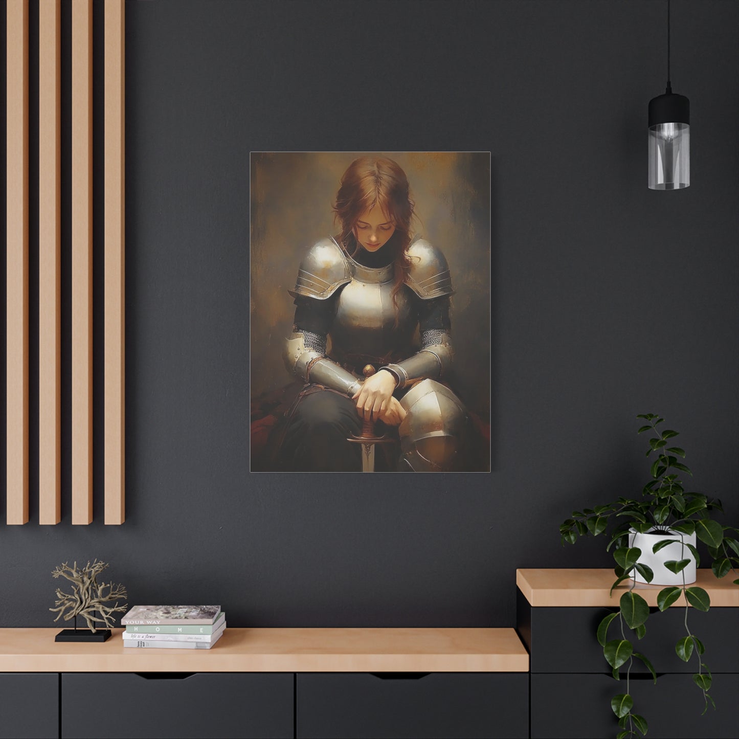 St. Joan of Arc Patron Catholic Canvas Wall Art, Christian Decor