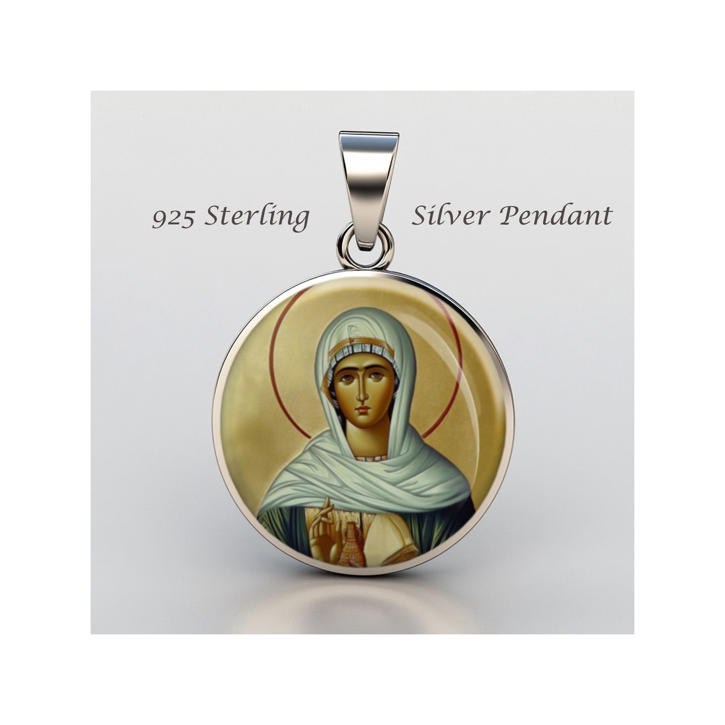 Saint Joanna The Myrrhbearer Catholic sterling silver 925 Christian Medal Patron image 0