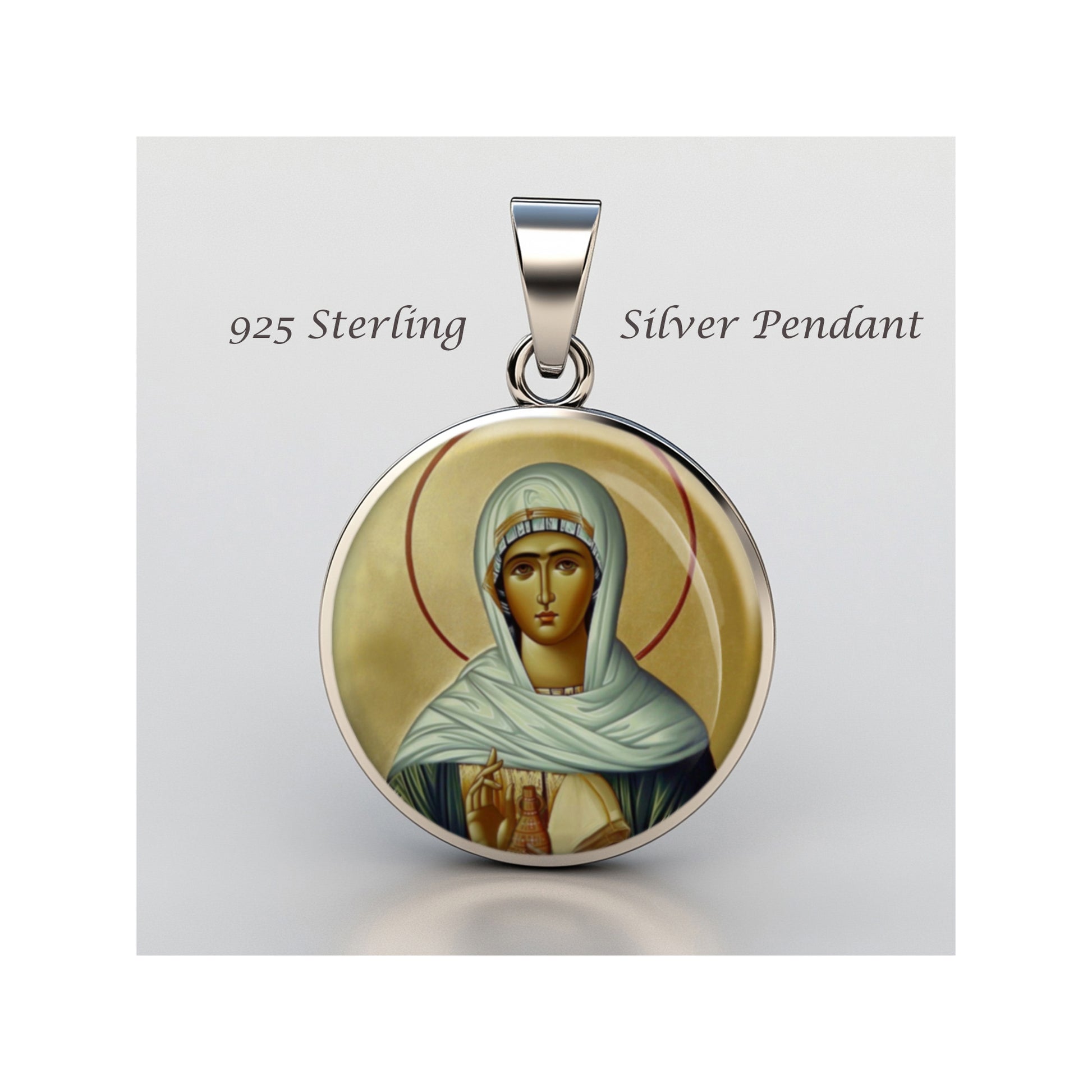 Saint Joanna The Myrrhbearer Catholic sterling silver 925 Christian Medal Patron image 0