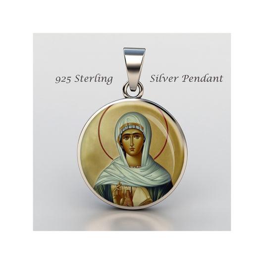 Saint Joanna The Myrrhbearer Catholic sterling silver 925 Christian Medal Patron image 0
