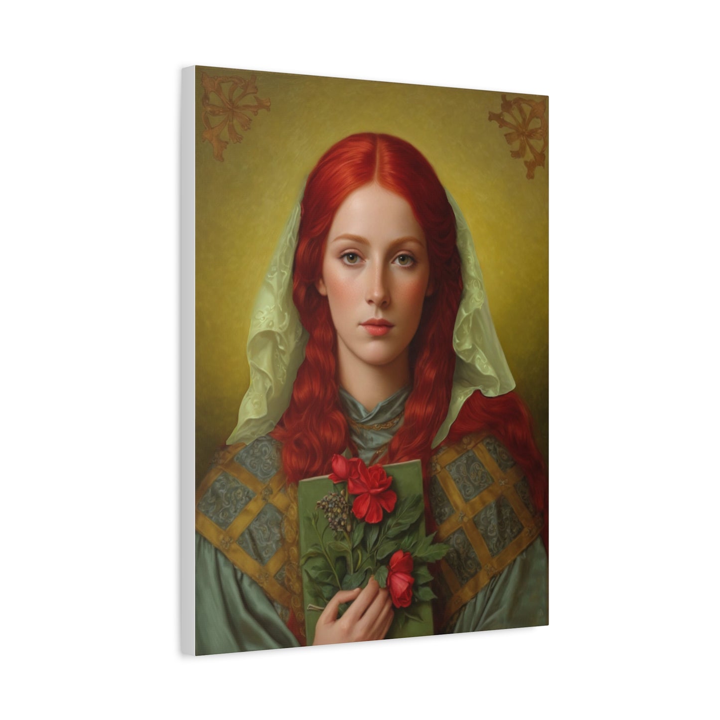 St. Dymphna Catholic Canvas Wall Art, Christian Decor