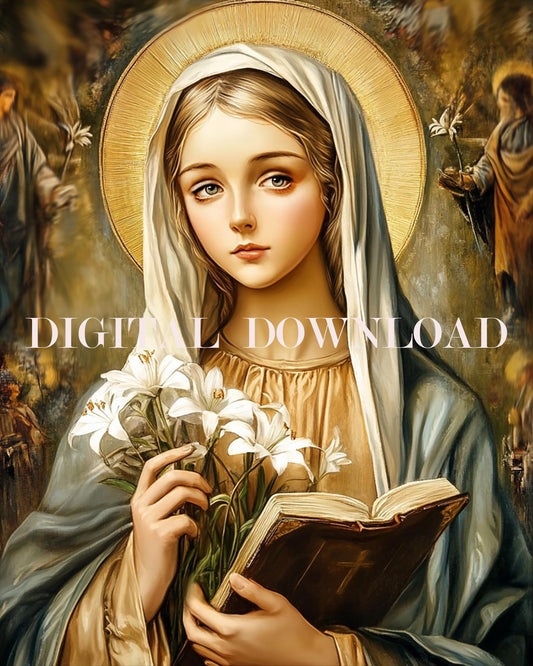 Saint Dymphna Religious Art Digital Image image 0
