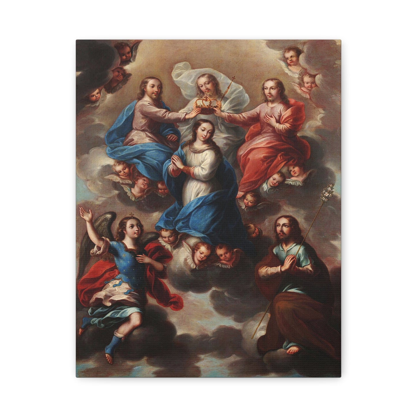 The Crowning of the Virgin Catholic HQ Print on Canvas Ready To Hang - Virgin Mary Canvas