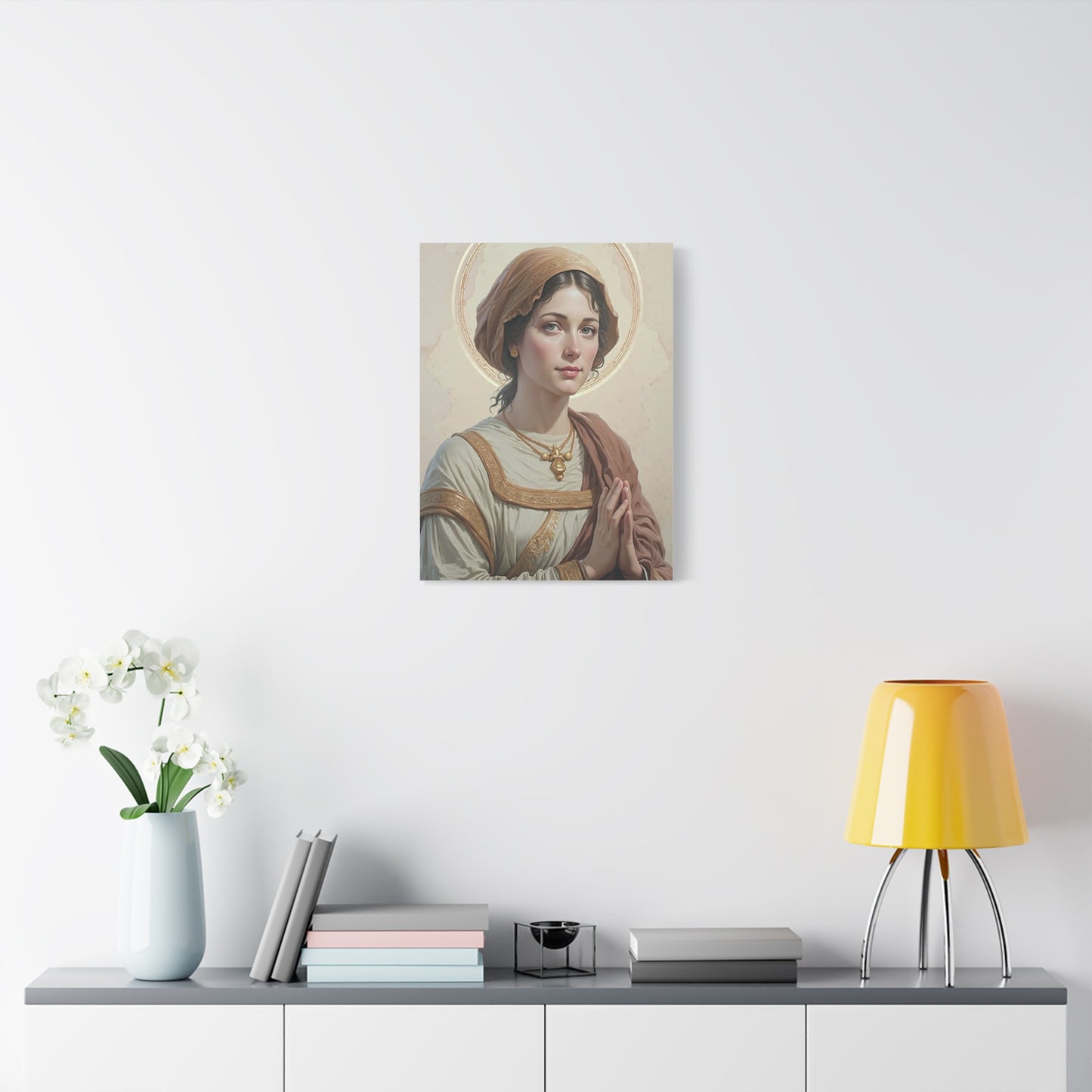St. Flavia Domitilla Catholic Canvas Wall Art, Christian Decor