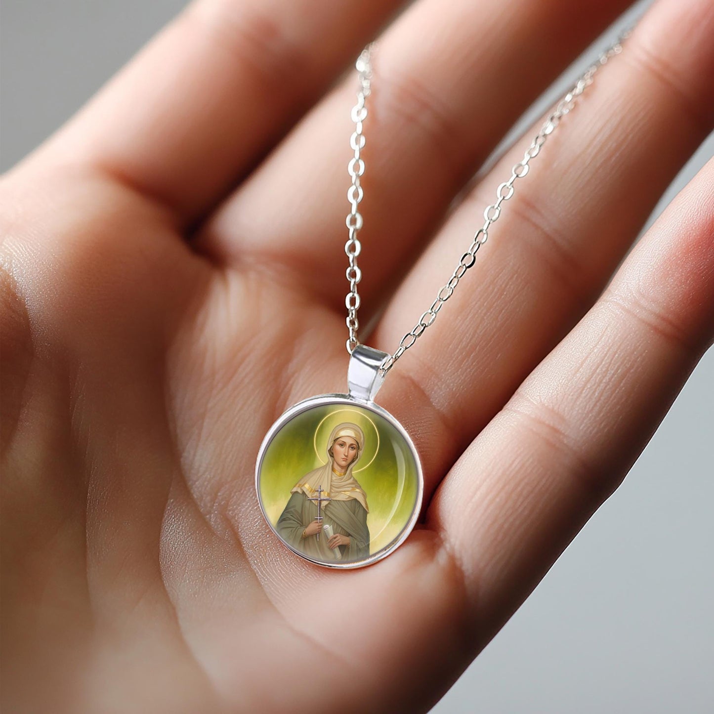St. Phoebe Necklace Medal Pendant Patron Saint