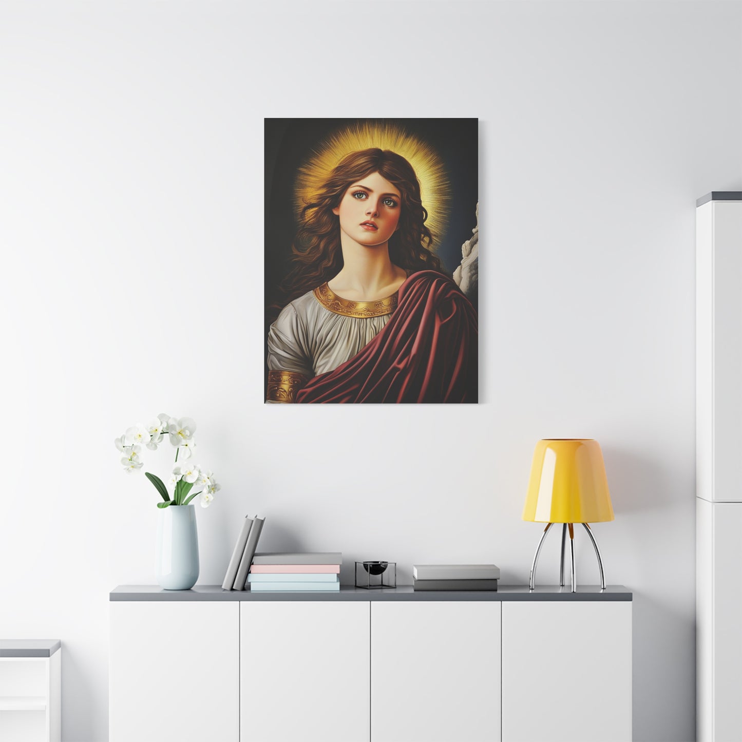 St. Barbara Catholic Saint Canvas Print, Catholic Decor Wall, Gift Religious Christian
