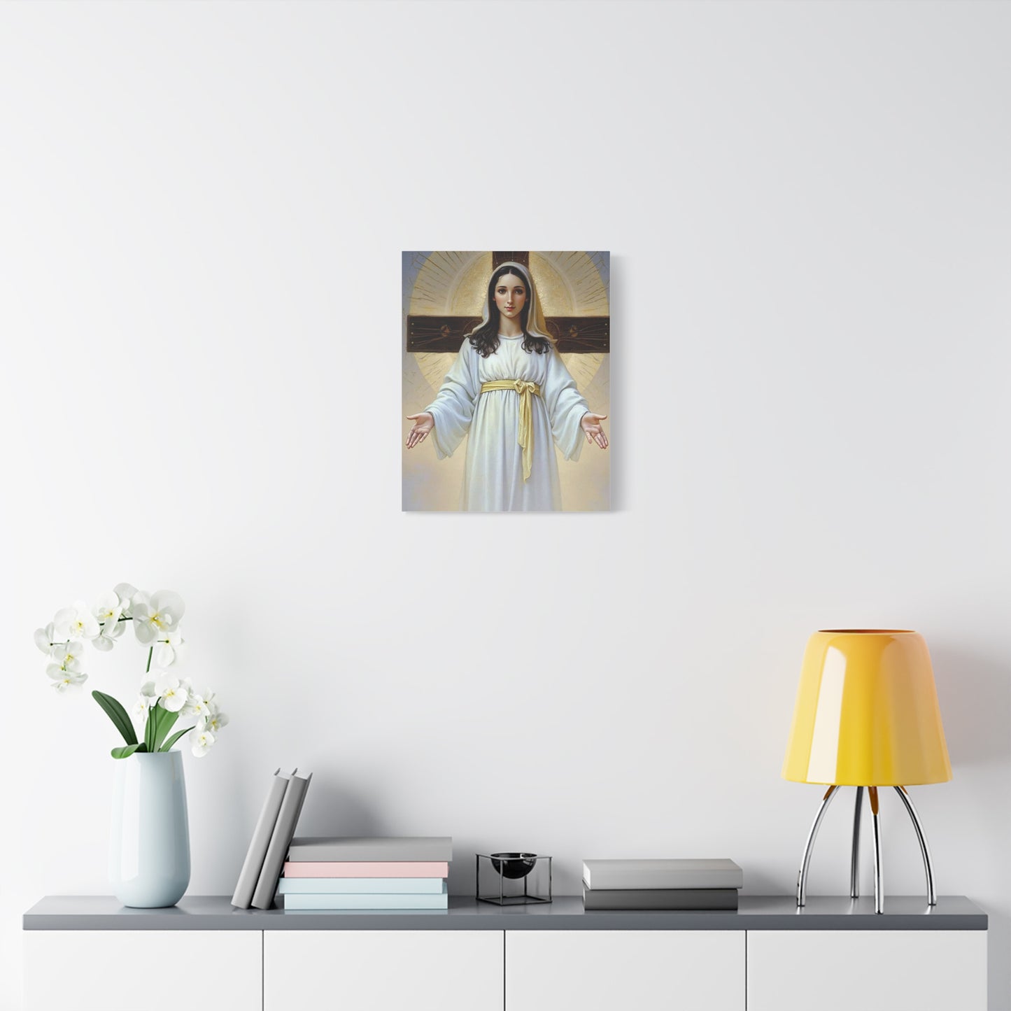 Ships from USA - Our Lady of All Nation - Mother Mary Catholic Canvas Wall Art, Christian Decor