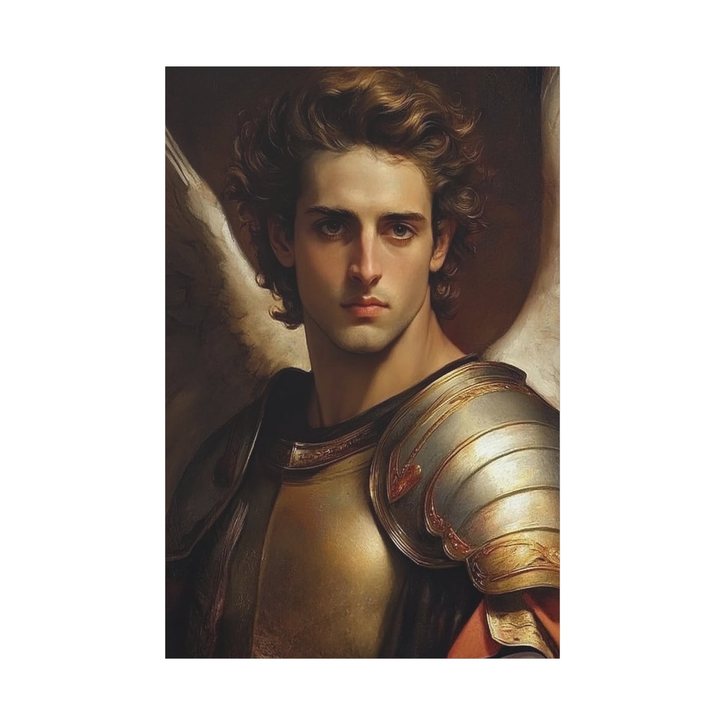 Michael the Archangel Catholic Canvas Wall Art, Christian Decor