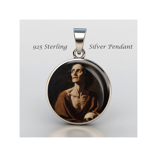 Saint Mary Of Egypt Catholic sterling silver 925 Christian Medal Patron Pendant image 0