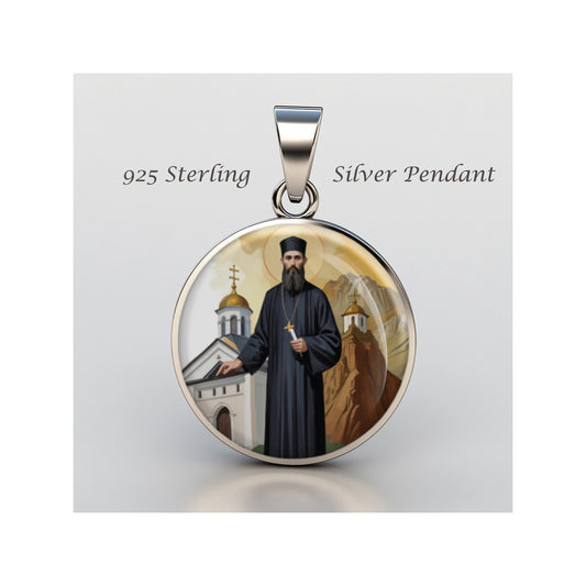 Saint Ephraim Nea Makri Or St Ephraim Mount Amomon  sterling silver 925  Medal image 0