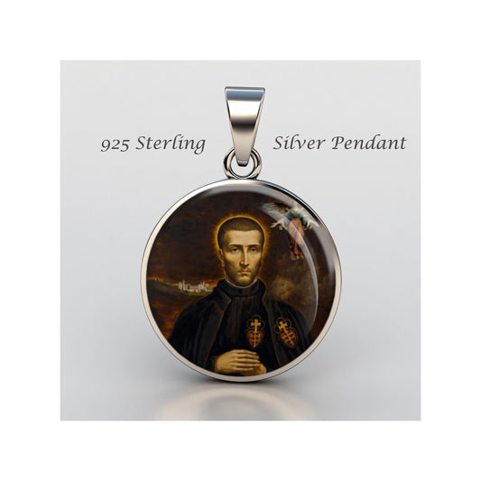 Saint Grimoaldo Of The Purification Religious Devotional sterling silver 925 Medal Patron