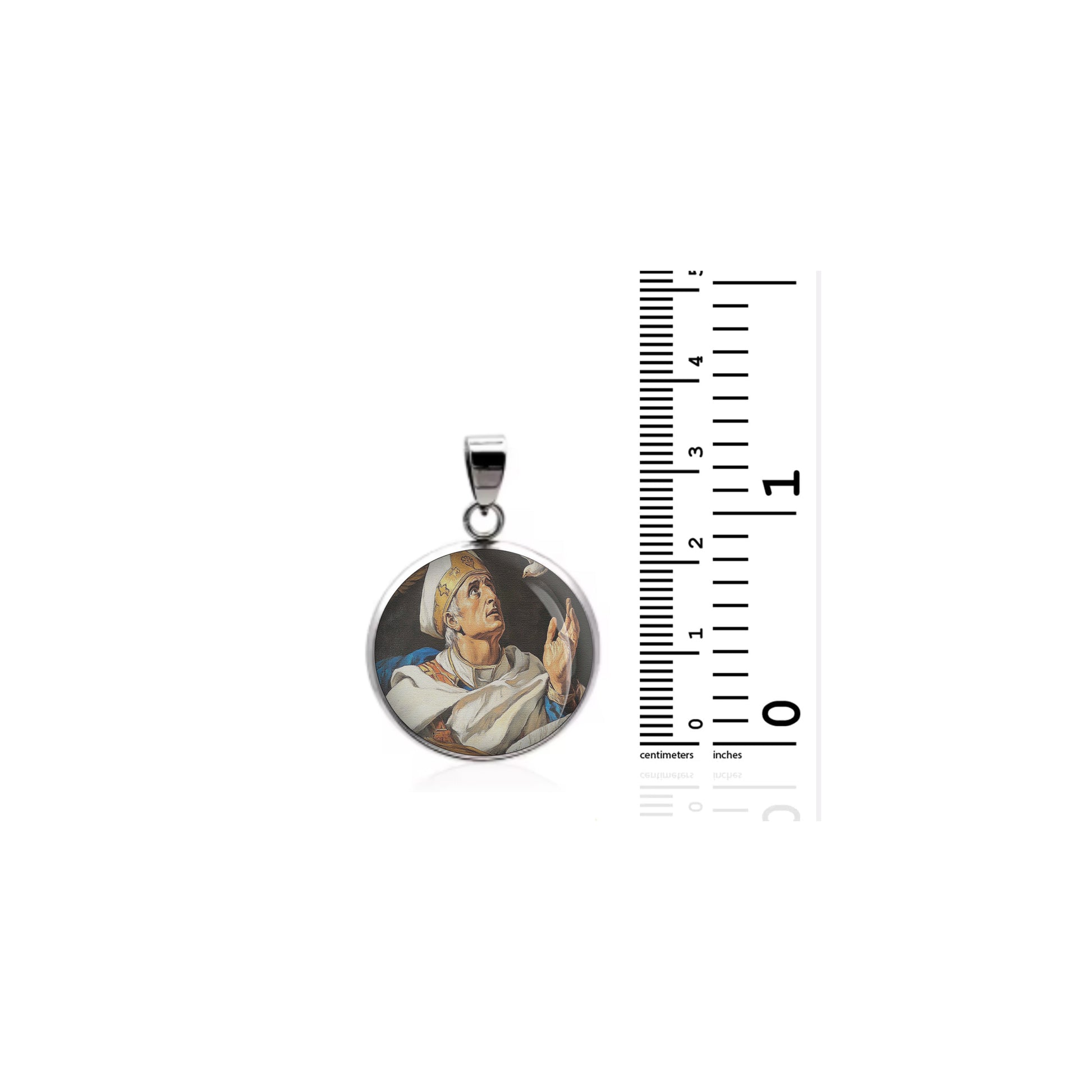 Saint Pope Saint Gregory The Great Catholic sterling silver 925 Christian Medal image 1