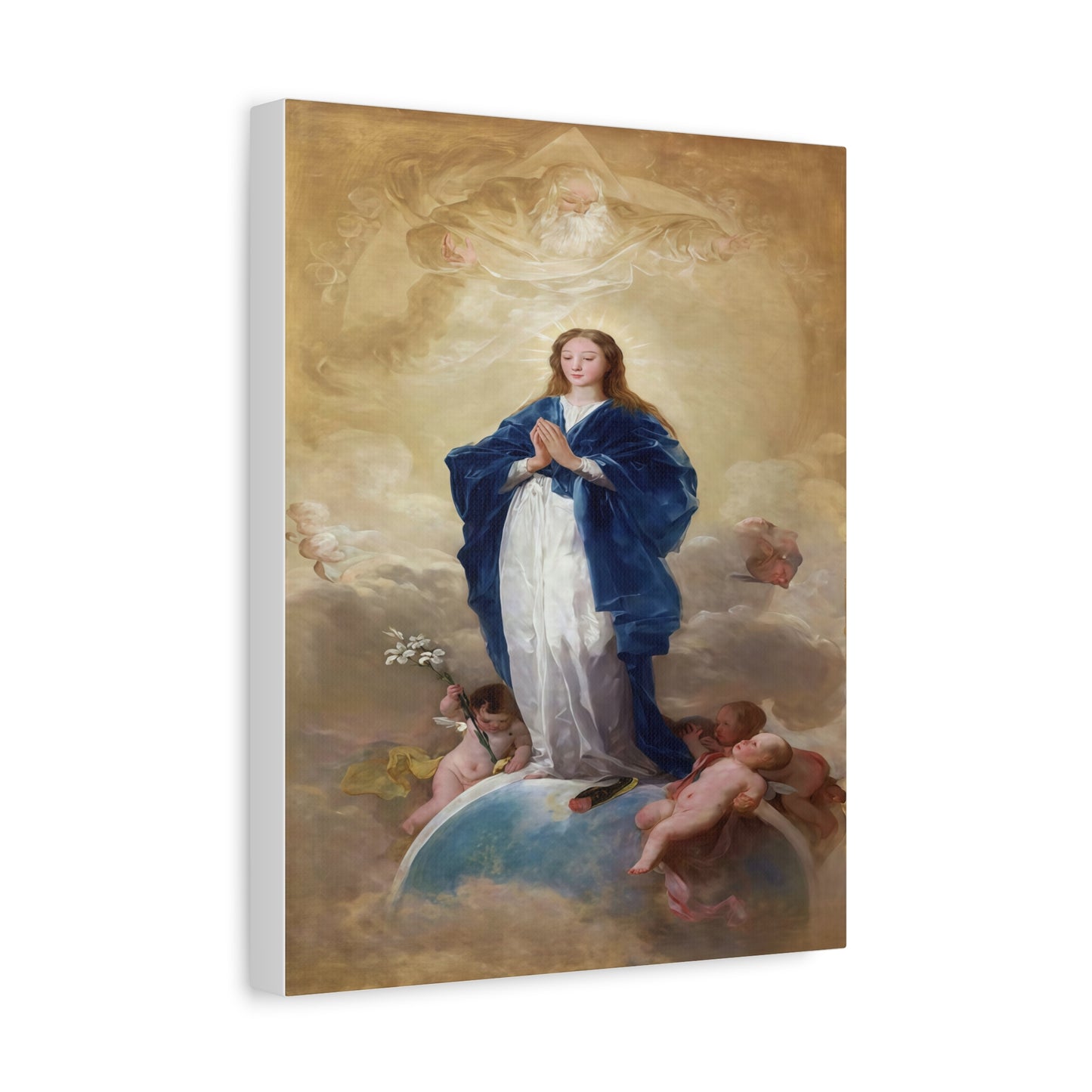 Ready To Hang - Mother Mary Immaculate Conception Catholic Canvas Wall Art, Christian Decor