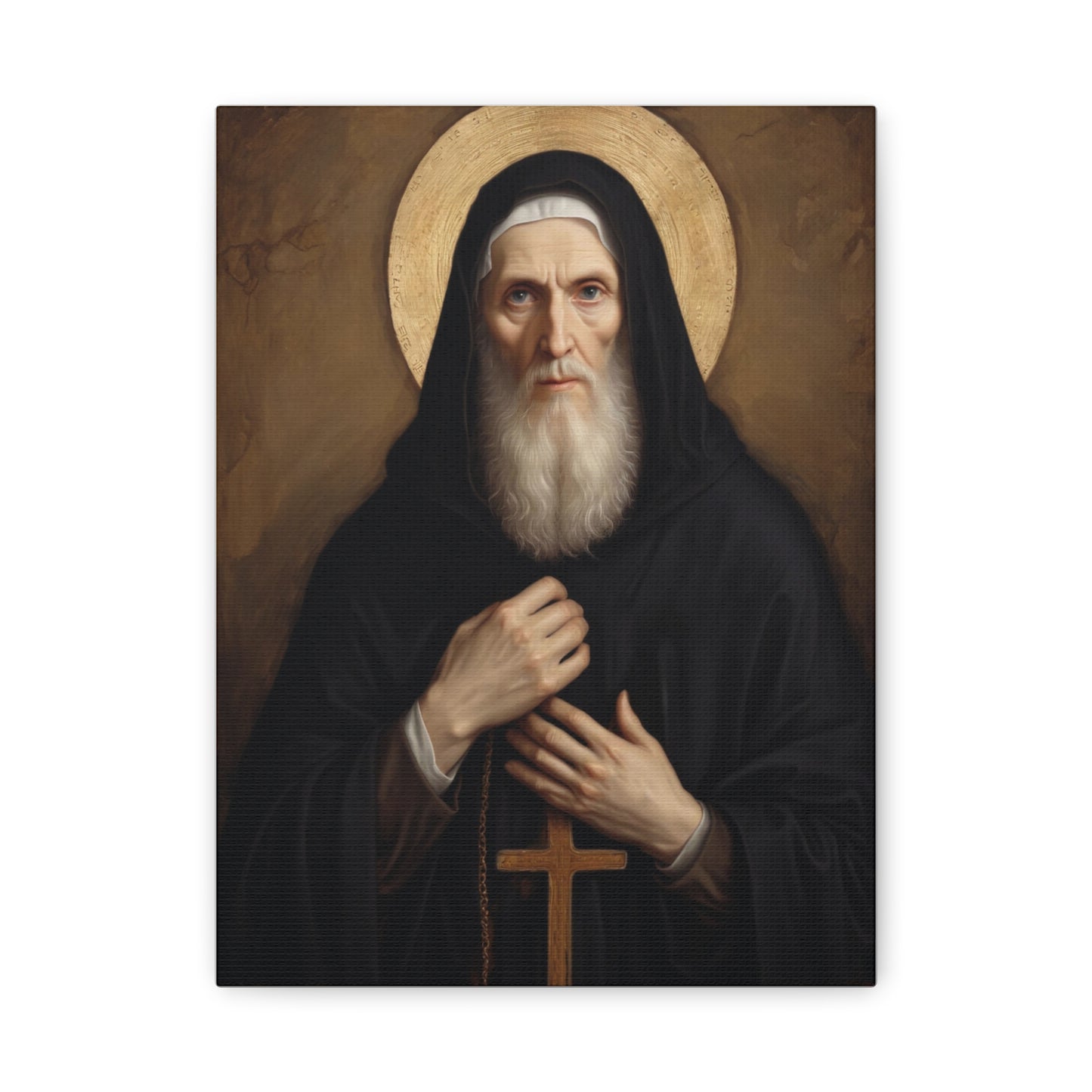 St Benedict of Nursia Canvas Print, Catholic Decor Wall, Gift Religious Christian