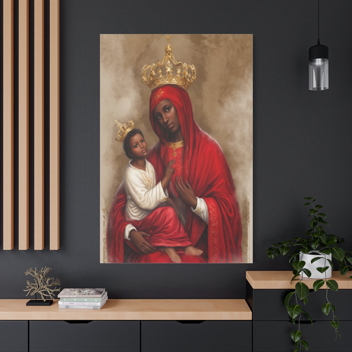Our Lady of Chelm Mary Catholic Canvas Wall Art, Christian Decor