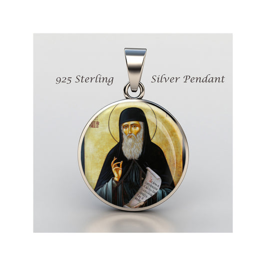 Saint Paisios The Athonite Catholic sterling silver 925 Christian Medal Patron image 0