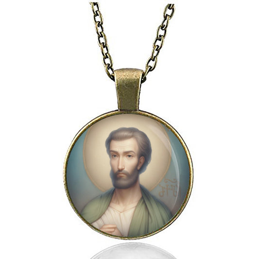 St Bartholomew the Apostle Catholic Necklace. Religious Christina Pendant. Catholic Patron Necklace.