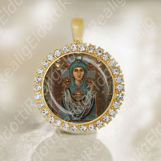 Madonna Nicopeia Holy Virgin Mary Medal Catholic Miraculous Religious Jewelry