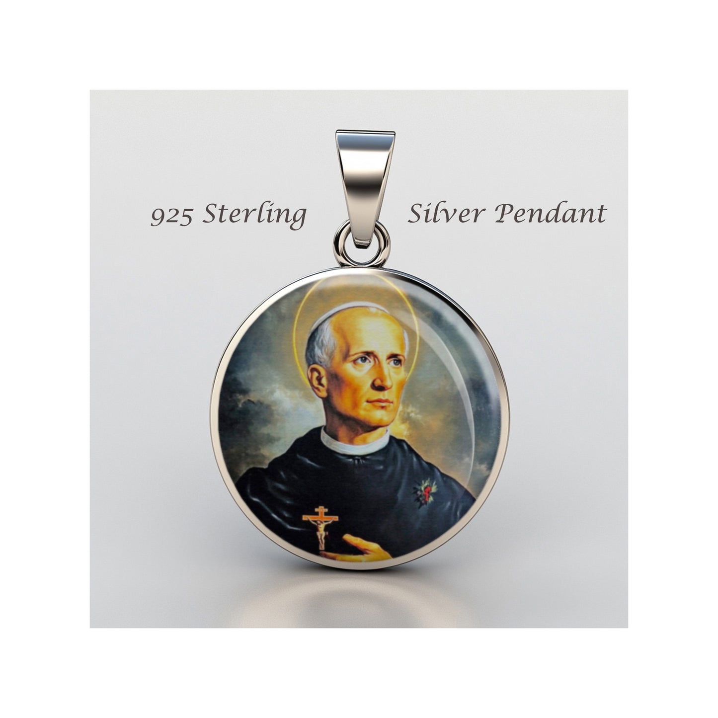 Saint Gaetano Errico Catholic sterling silver 925 Christian Medal Patron Pendant image 0