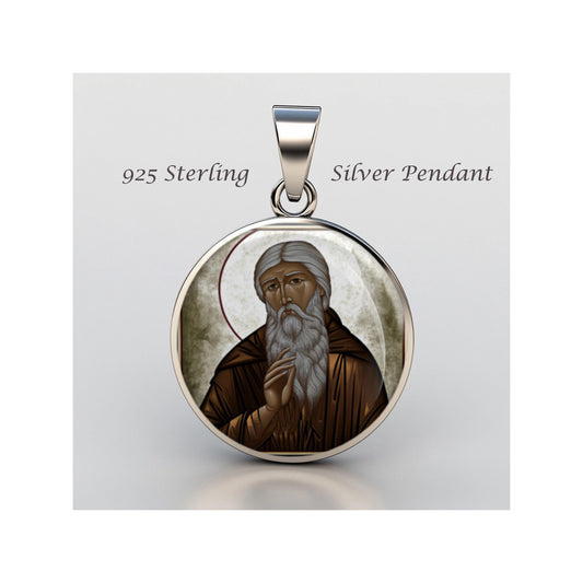 Saint Arsenius The Great Religious Devotional sterling silver 925 Christian Medal Patron