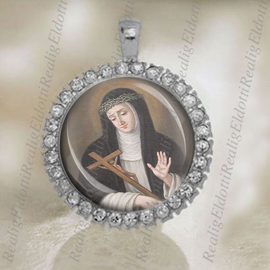 St Angela of Foligno Medal Christian Catholic Silver Tone Religious Jewelry