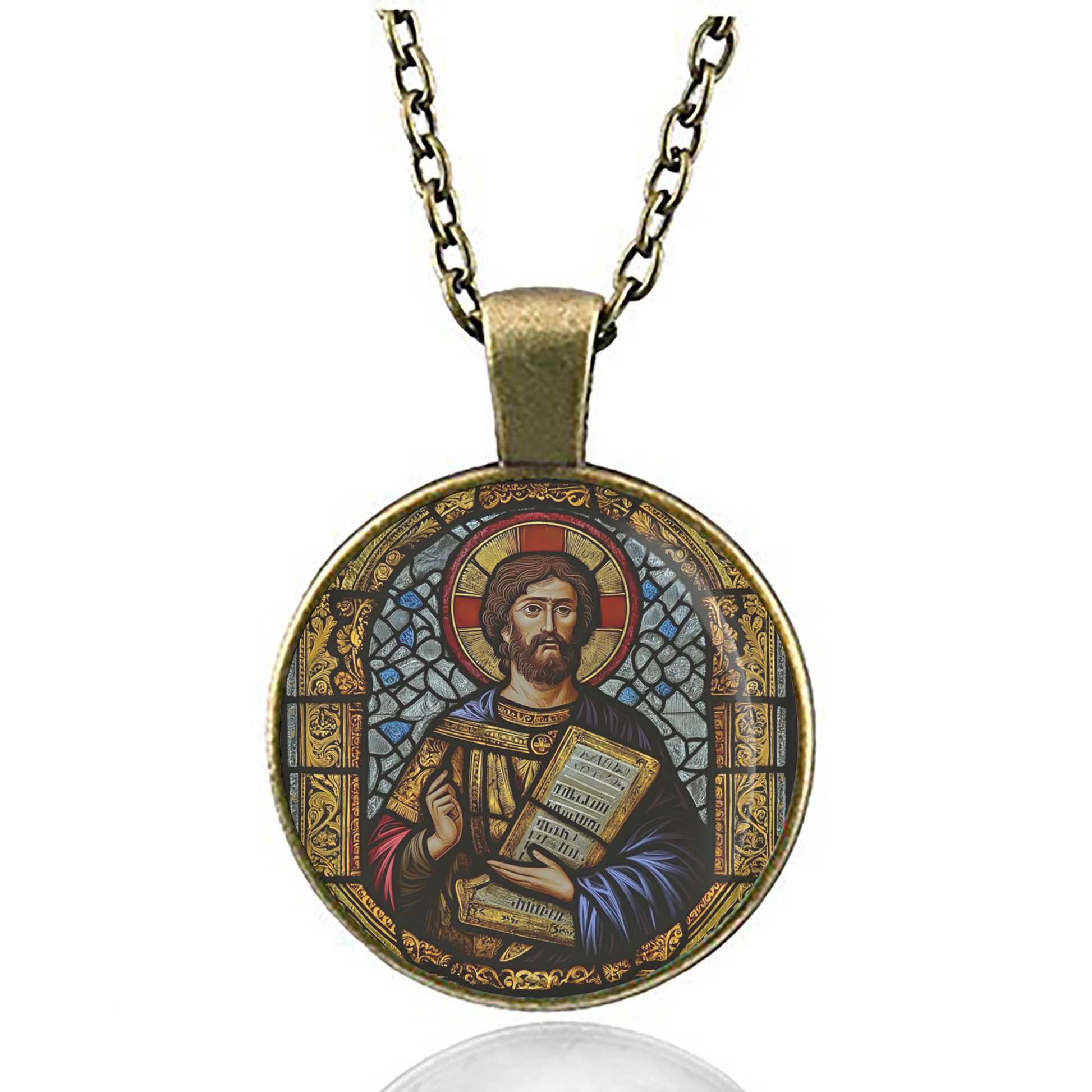 St. Thomas The Apostle Patron Of India Necklace Catholic Saint Pendant Medal image 4
