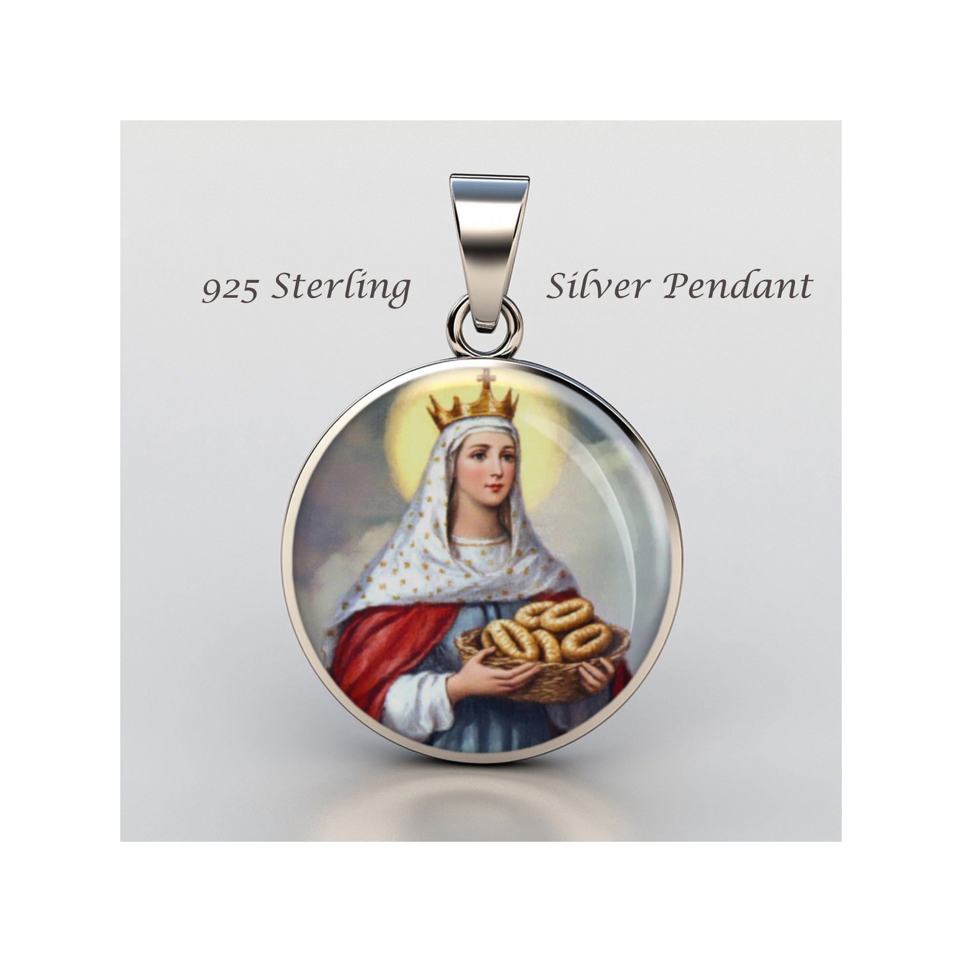 Saint Elizabeth Of Hungary Catholic sterling silver 925 Christian Medal Patron image 0