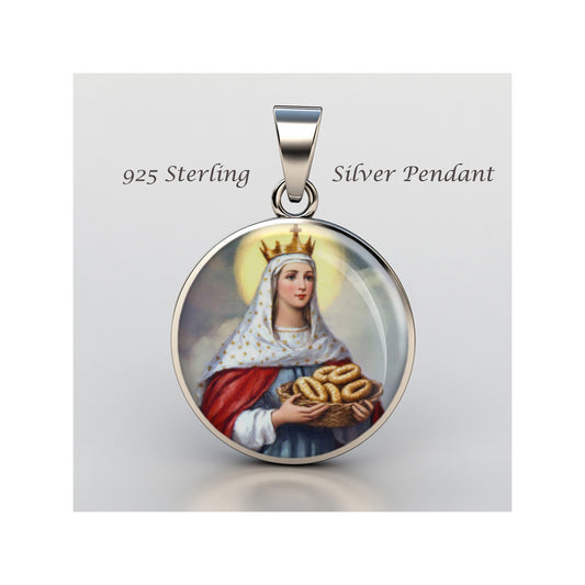 Saint Elizabeth Of Hungary Catholic sterling silver 925 Christian Medal Patron image 0